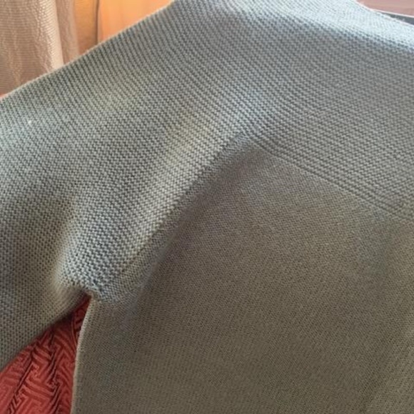 Blue-green wool sweater with wide sleeves - Picture 4 of 5